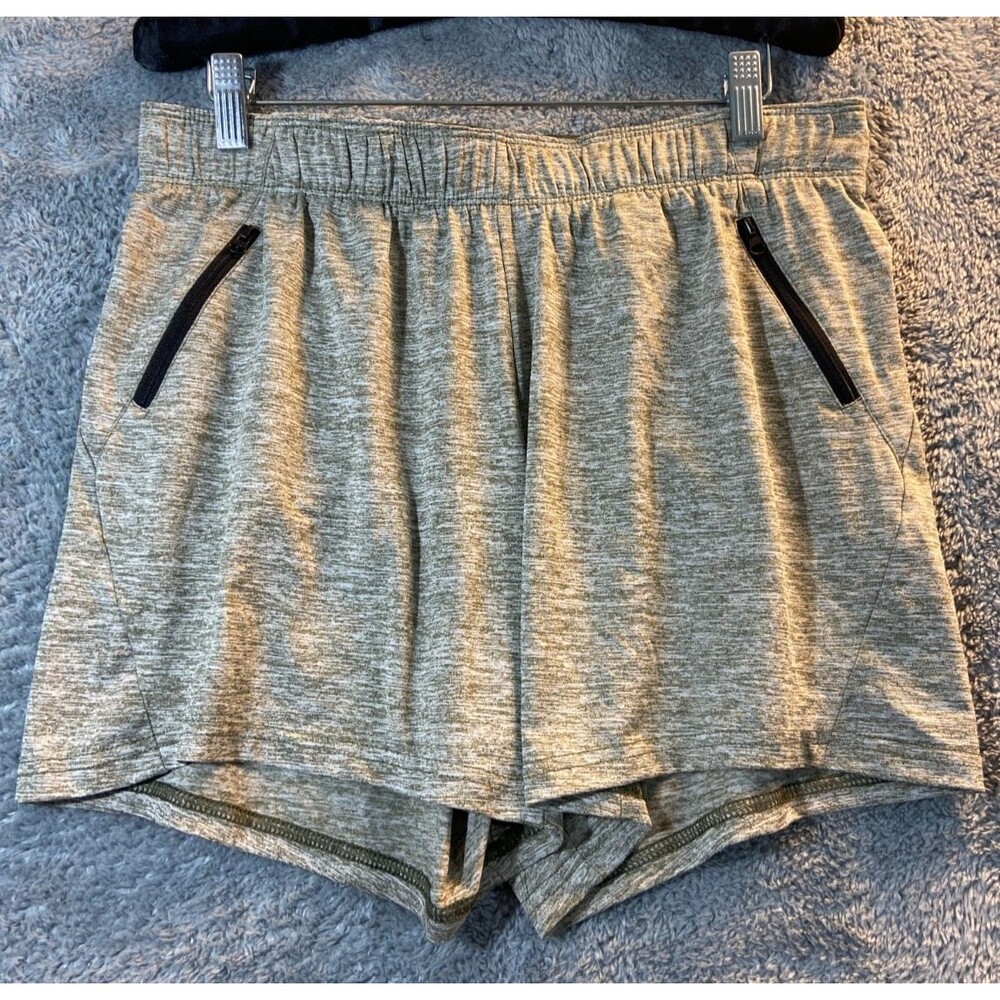 Liberty Pro Athletic Shorts Womens Medium Brown Heather Pull On Front Tie Pocket